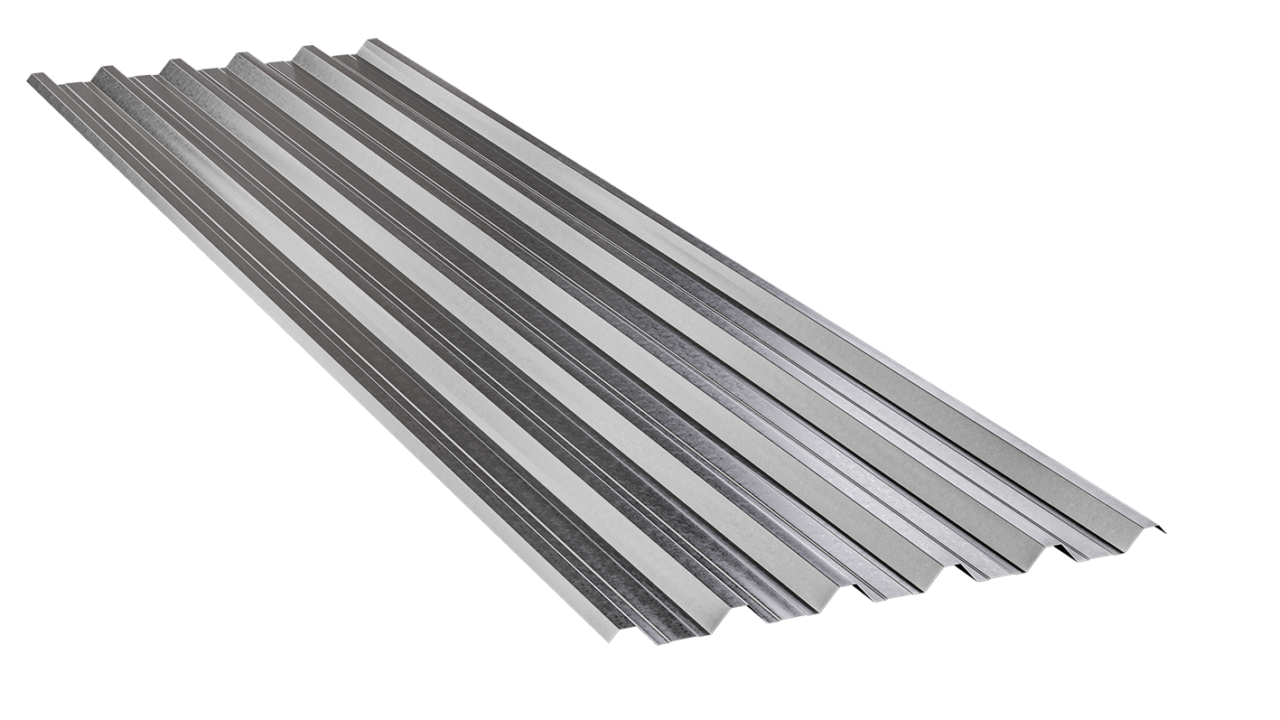 Representação de telha trapezoidal do catálogo Aço Cearense